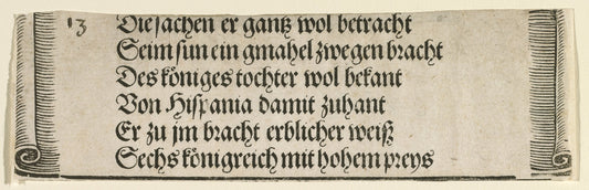 Printed text for "The Betrothal of Philip the Fair with Joan of Castile" by Albrecht Dürer (German, 1471 - 1528), 16X12"(A3)Poster Print