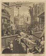 Gin Lane by William Hogarth (English, 1697 - 1764), 16X12"(A3)Poster Print