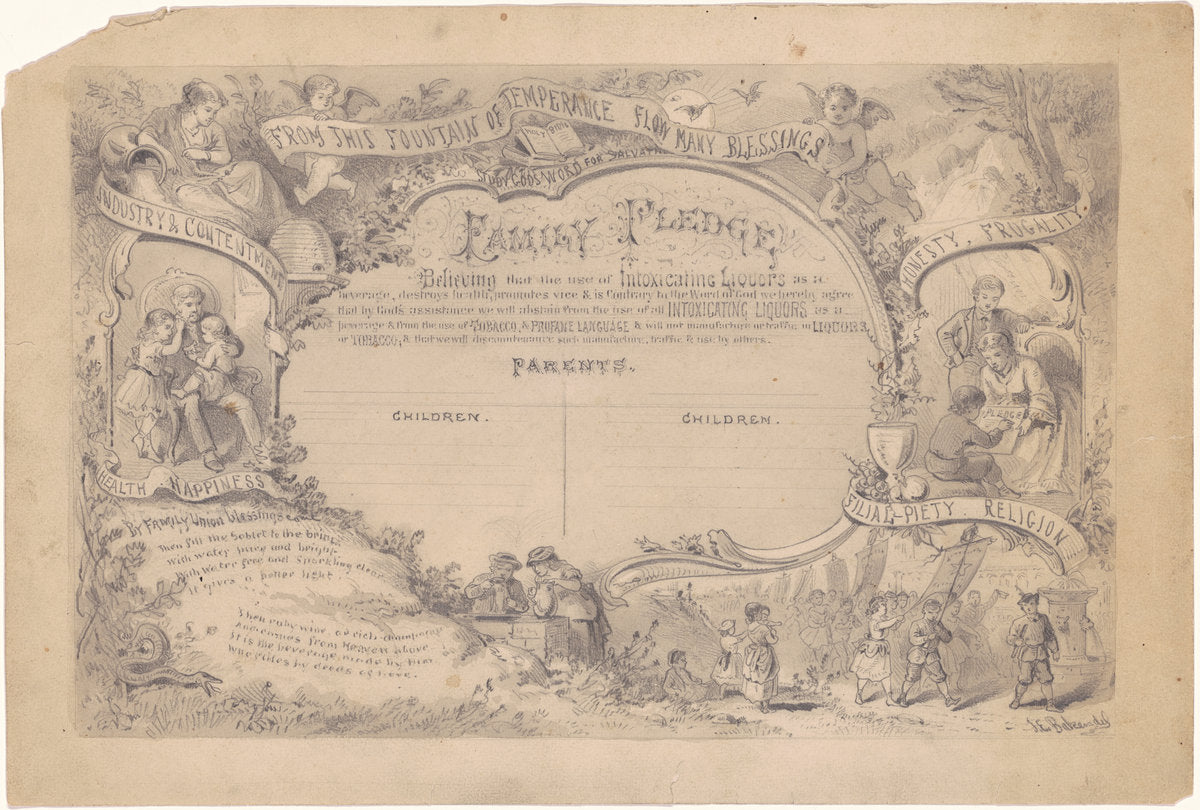 Family Pledge by Joseph E. Baker (American, 1837 - 1914), 16X12"(A3)Poster Print