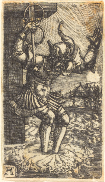 Horatio Cocles Leaping into the River Tiber by Albrecht Altdorfer (German, 1480 or before - 1538), 16X12"(A3)Poster Print