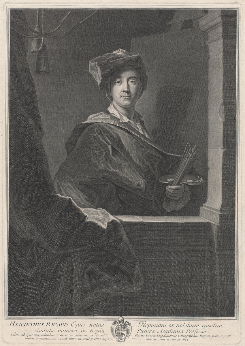 Hyacinthe Rigaud by Pierre Drevet, after Hyacinthe Rigaud (French, 1663 - 1738), 16X12"(A3)Poster Print