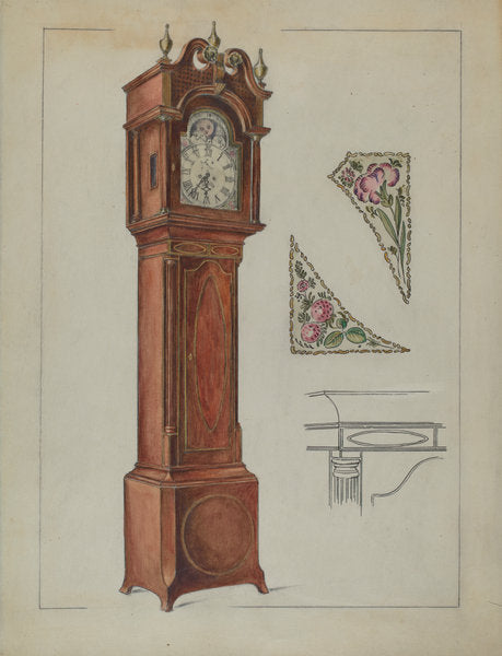Tall Clock by Elizabeth Curtis (American, active c. 1935), 16X12"(A3)Poster Print