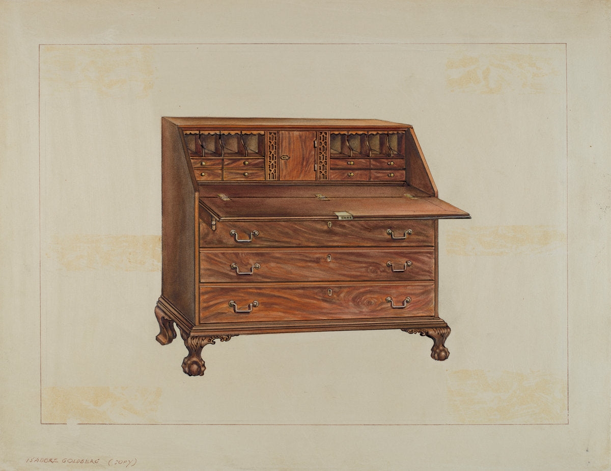 Desk by Isadore Goldberg (American, active c. 1935), 16X12"(A3)Poster Print