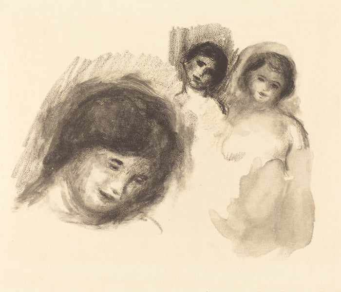 Stone with Three Sketches  (La pierre au trois croquis) by Auguste Renoir (French, 1841 - 1919), 16X12