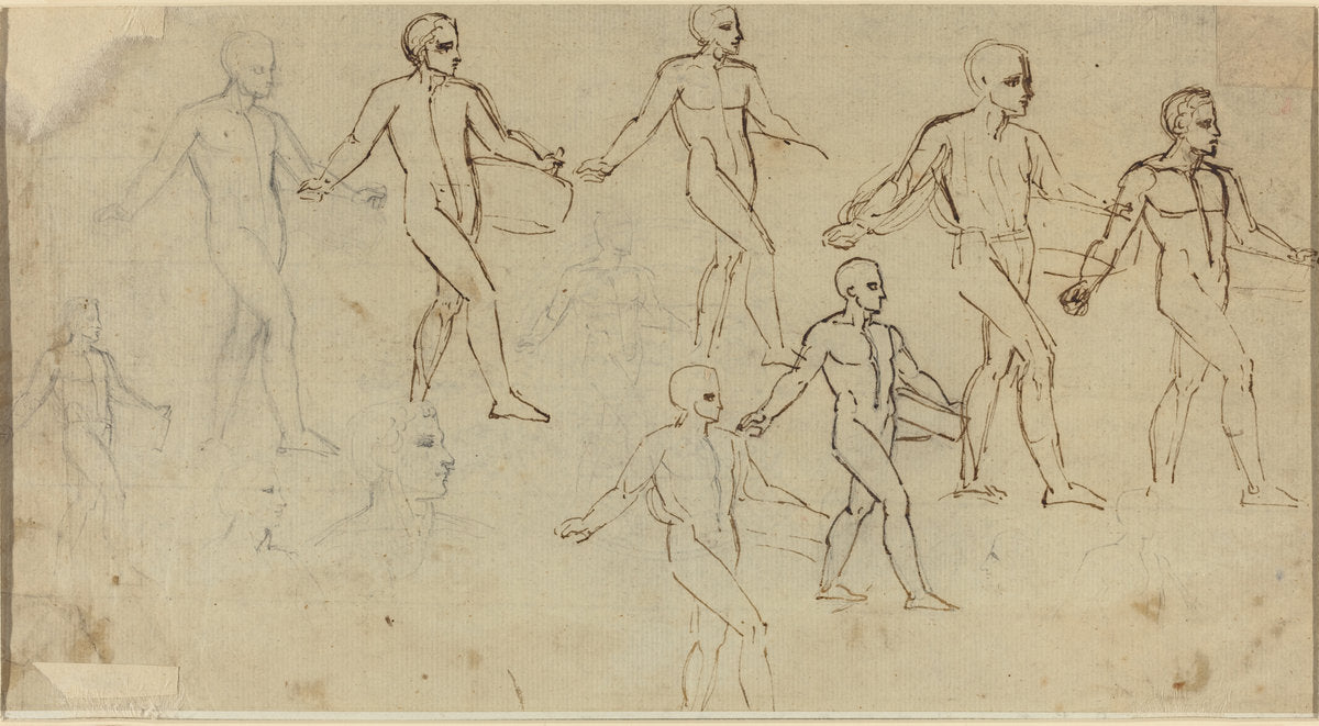 Studies of a Sower (Illustration for Thomson's _Seasons_) by Thomas Stothard (British, 1755 - 1834), 16X12"(A3)Poster Print