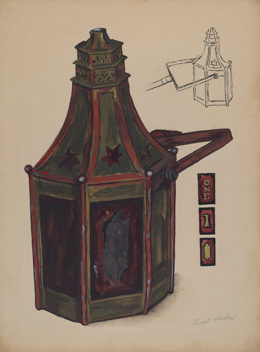 Lantern by Richard Whitaker (American, active c. 1935), 16X12"(A3)Poster Print