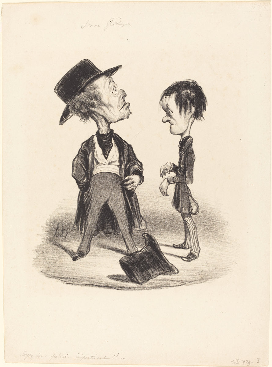 Soyez donc poli... i... by Honoré Daumier (French, 1808 - 1879), 16X12"(A3)Poster Print