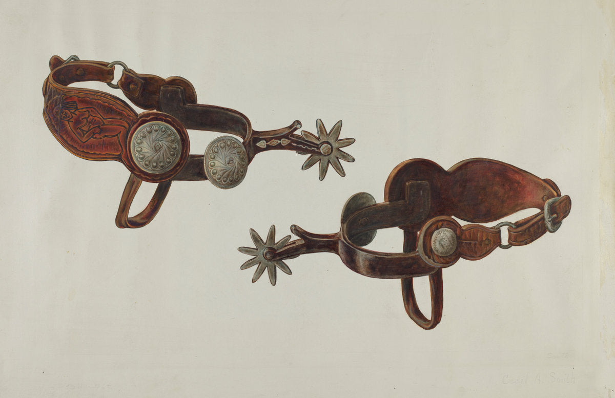 Silver Dollar Spurs by Cecil Smith (American, active c. 1935), 16X12"(A3)Poster Print