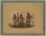 Two Arapaho Warriors and a Woman by George Catlin (American, 1796 - 1872), 16X12"(A3)Poster Print