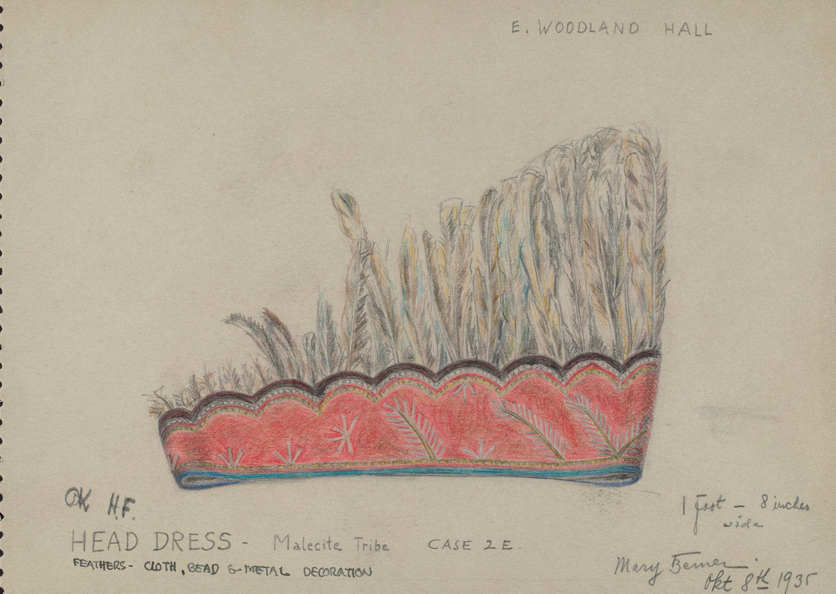 Head Dress by Mary Berner (American, active c. 1935), 16X12"(A3)Poster Print