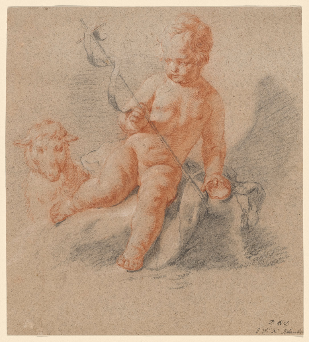 Saint John the Baptist as an Infant by Joseph Wolfgang Xavier Klauber (German, 1740 - 1813), 16X12"(A3)Poster Print