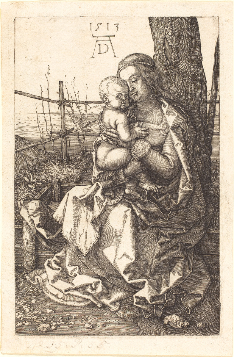 The Virgin and Child Seated by a Tree by Albrecht Dürer (German, 1471 - 1528), 16X12"(A3)Poster Print