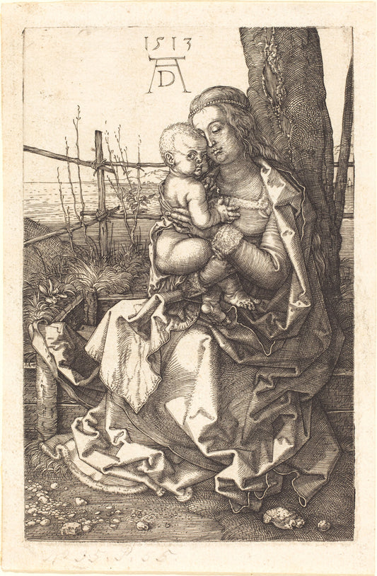 The Virgin and Child Seated by a Tree by Albrecht Dürer (German, 1471 - 1528), 16X12"(A3)Poster Print