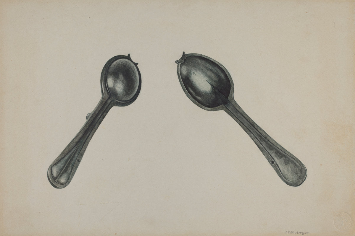 Spoon Mold by Paul Poffinbarger (American, active c. 1935), 16X12"(A3)Poster Print