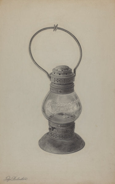 Hand Lantern by Lazar Rubinstein (American, active c. 1935), 16X12"(A3)Poster Print