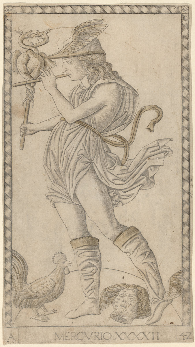 Mercurio (Mercury) by Master of the E-Series Tarocchi (Italian, active c. 1465), 16X12"(A3)Poster Print