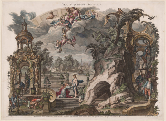 Spring by Joseph Sebastian Klauber, Johann Baptist Klauber, after Johann Wolfgang Baumgartner (German, 1710 - 1768), 16X12"(A3)Poster Print