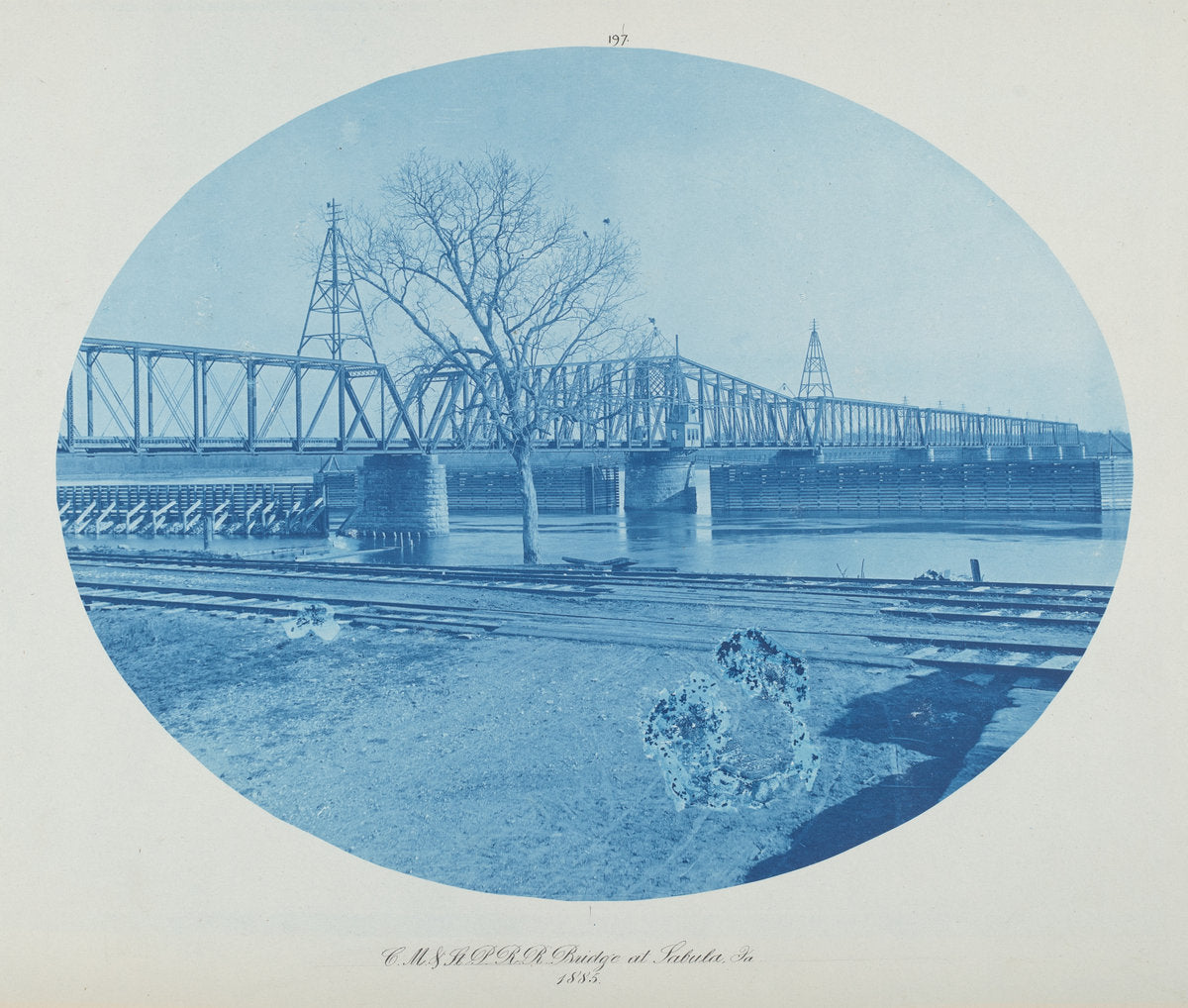 C.M. & St. P. RR Bridge at Sabula, Ia. by Henry Peter Bosse (American, 1844 - 1903), 16X12"(A3)Poster Print