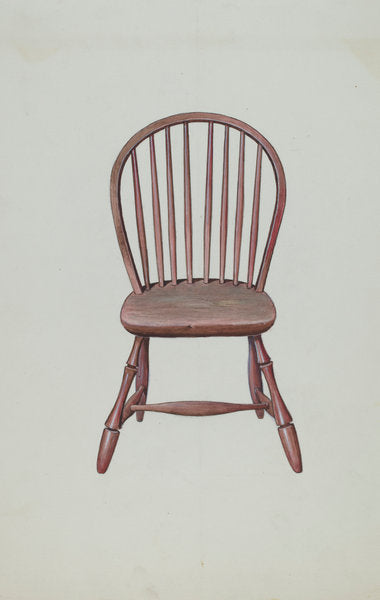 Windsor Chair by Dana Bartlett (American, 1882 - 1957), 16X12"(A3)Poster Print