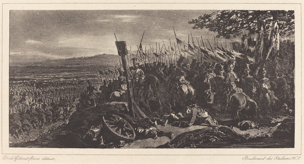 Battle Scene by Nicolas-Toussaint Charlet (French, 1792 - 1845), 16X12"(A3)Poster Print