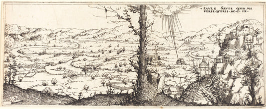 Landscape with the Conversion of Saint Paul by Augustin Hirschvogel (German, 1503 - 1553), 16X12"(A3)Poster Print