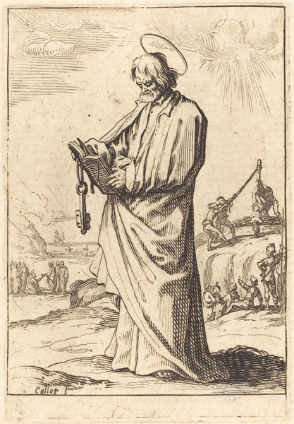 The Apostle Peter by Jacques Callot (French, 1592 - 1635), 16X12"(A3)Poster Print