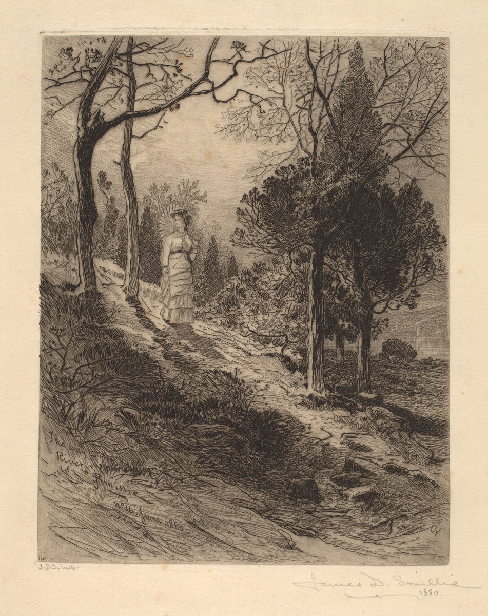 The Way to the River by James David Smillie (American, 1833 - 1909), 16X12"(A3)Poster Print