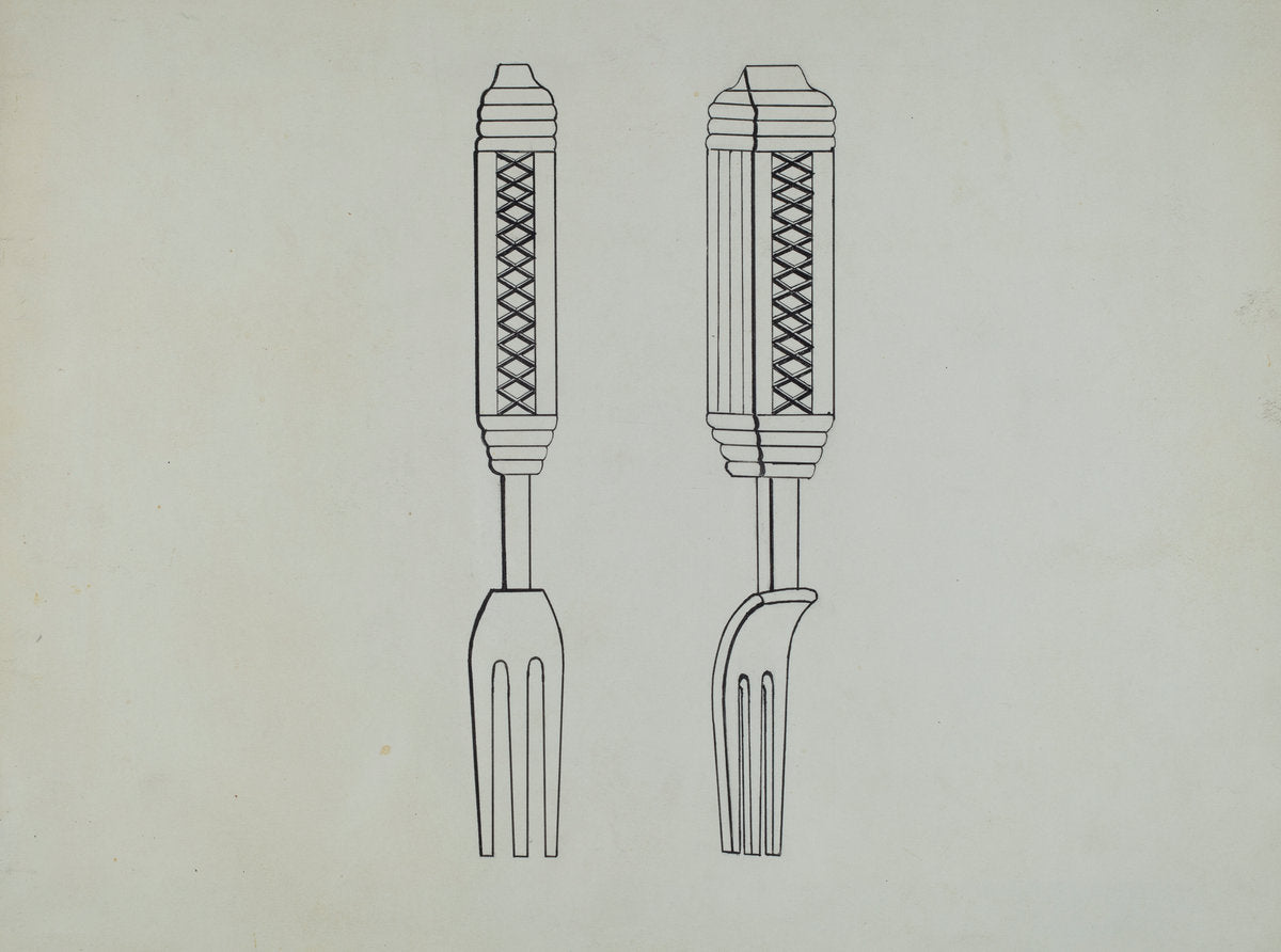 Pickle Fork by John R. Towers (American, active c. 1935), 16X12"(A3)Poster Print
