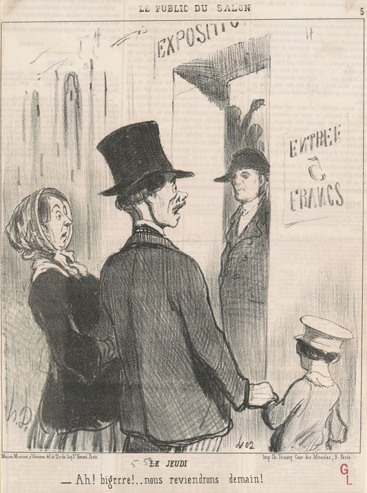 Le jeudi by Honoré Daumier (French, 1808 - 1879), 16X12"(A3)Poster Print