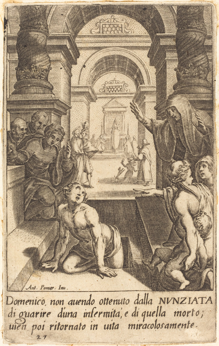 Domenico by Jacques Callot after Antonio Circignani (French, 1592 - 1635), 16X12"(A3)Poster Print