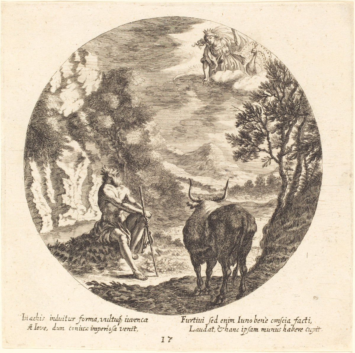 Jupiter Changing Io to a Cow by Georg Andreas Wolfgang, the Elder (German, 1631 - 1716), 16X12"(A3)Poster Print