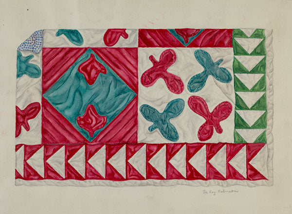 Quilt by LeRoy Robinson (American, active c. 1935), 16X12"(A3)Poster Print
