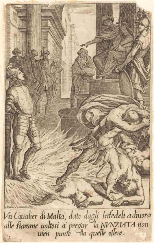 Knight of Malta by Jacques Callot after Antonio Circignani (French, 1592 - 1635), 16X12"(A3)Poster Print