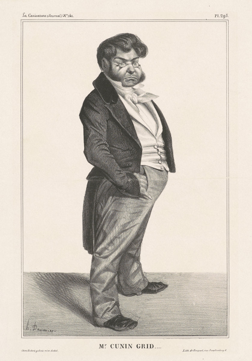 Mr. Cunin Grid...(Cunin-Gridaine) by Honoré Daumier (French, 1808 - 1879), 16X12"(A3)Poster Print