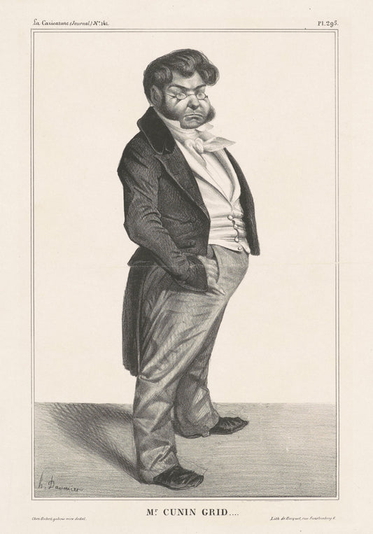 Mr. Cunin Grid...(Cunin-Gridaine) by Honoré Daumier (French, 1808 - 1879), 16X12"(A3)Poster Print