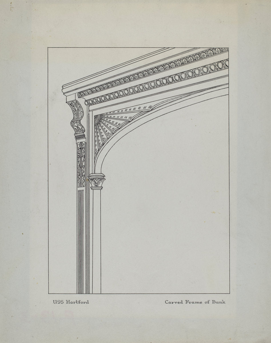 Carved Frame of Bunk by Margaret Gordon (American, active c. 1935), 16X12"(A3)Poster Print