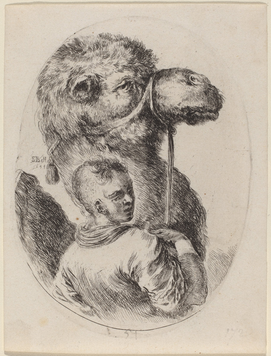 Groom with a Camel by Stefano Della Bella (Italian, 1610 - 1664), 16X12"(A3)Poster Print