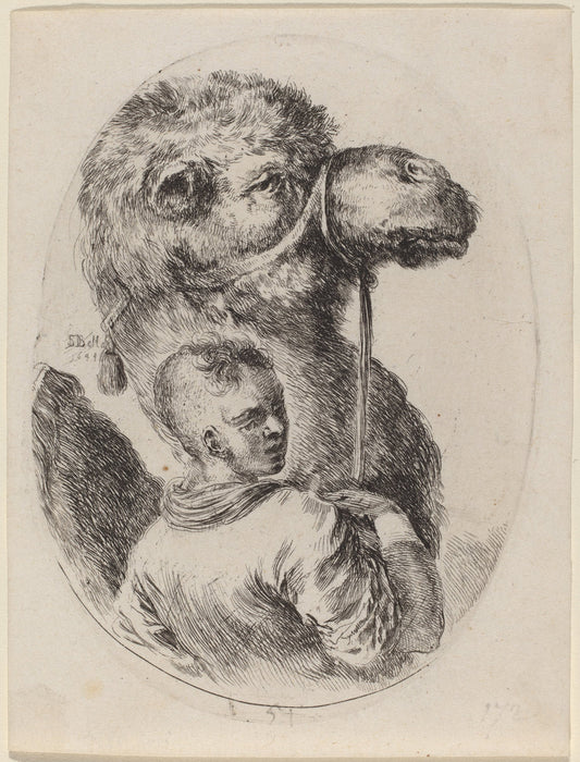 Groom with a Camel by Stefano Della Bella (Italian, 1610 - 1664), 16X12"(A3)Poster Print