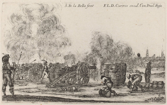 Firing the Cannons by Stefano Della Bella (Italian, 1610 - 1664), 16X12"(A3)Poster Print