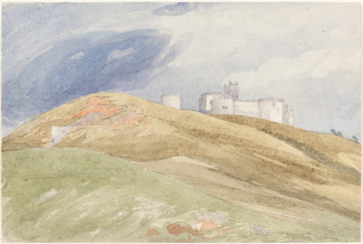 Castle on a Hill by attributed to James Bulwer (British, 1794 - 1879), 16X12"(A3)Poster Print