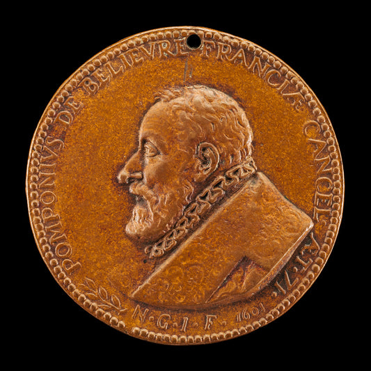 Pomponne de Bellièvre, 1529-1607, Chancellor of France 1599-1605 [obverse] by Nicolas-Gabriel Jacquet (French, active 1601/1626), 16X12"(A3)Poster Print