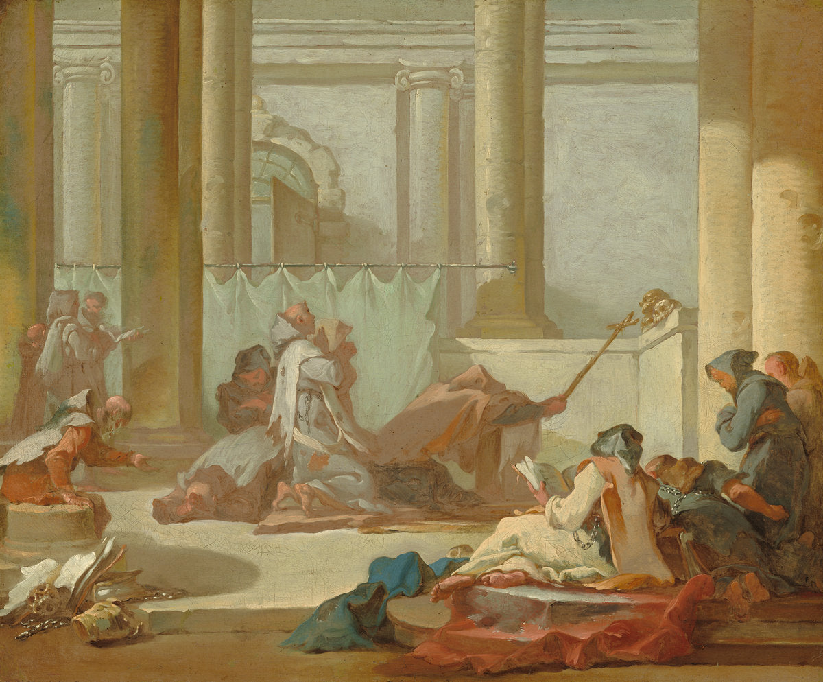 The Adoration of the Skulls by Michel-François Dandré-Bardon (French, 1700 - 1783), 16X12"(A3)Poster Print