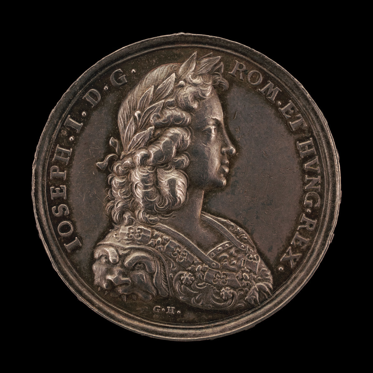 Coronation Medal of Joseph I, 1678-1711, King of Hungary 1687, King of the Romans 1690, Holy Roman Emperor 1705 [obverse] by Georg Hautsch (German, 1664 - 1736), 16X12"(A3)Poster Print