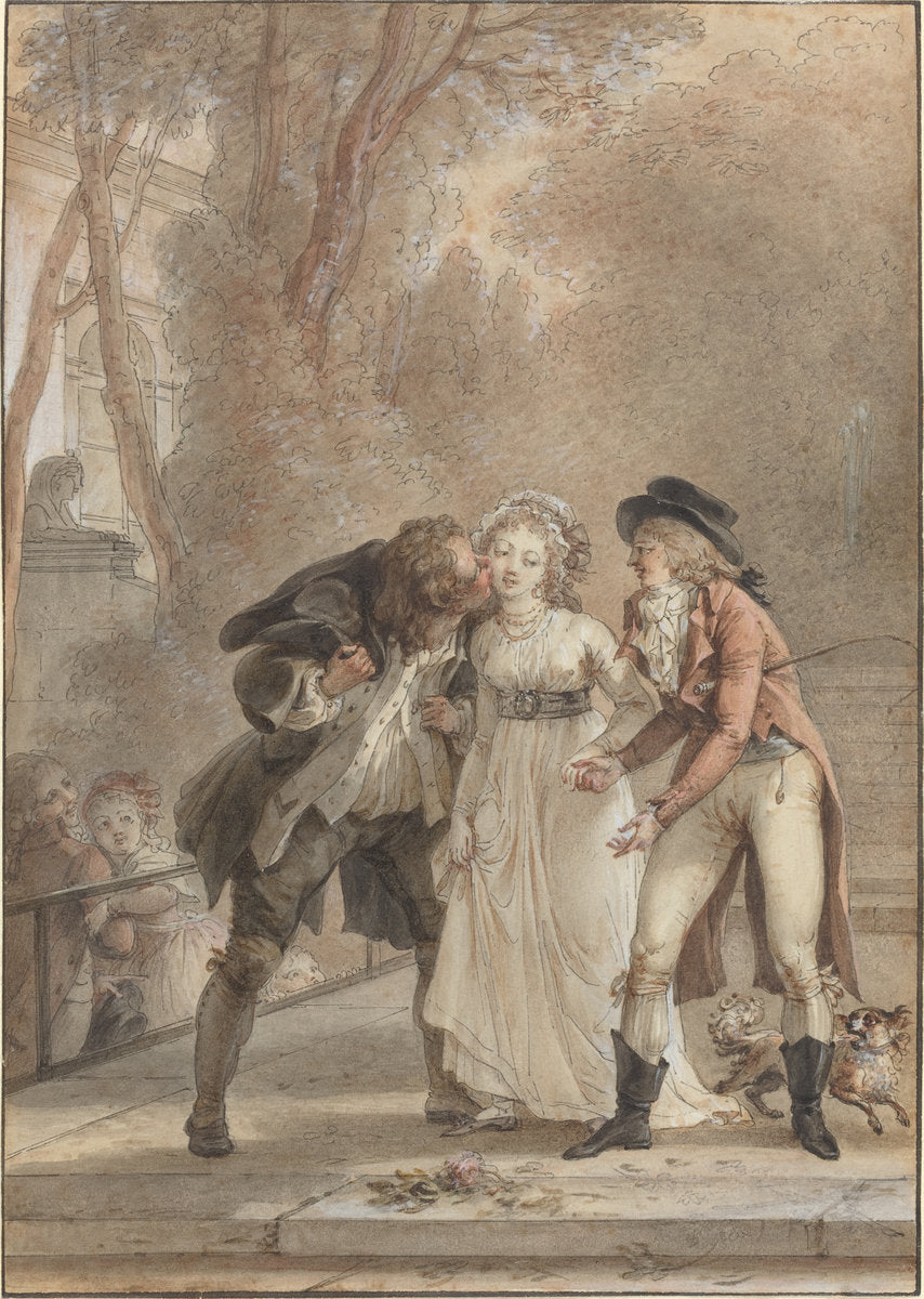 Loaned Kiss by Jacques Louis François Touzé (French, 1747 - 1807), 16X12"(A3)Poster Print