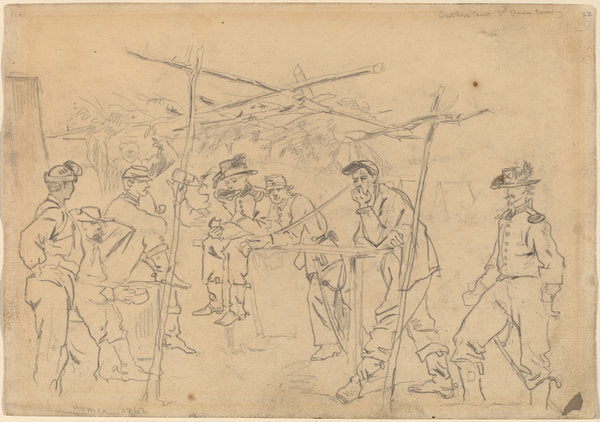 Sutler's Tent, 3rd Pennsylvania Cavalry [recto] by Winslow Homer (American, 1836 - 1910), 16X12"(A3)Poster Print