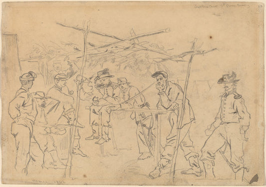 Sutler's Tent, 3rd Pennsylvania Cavalry [recto] by Winslow Homer (American, 1836 - 1910), 16X12"(A3)Poster Print