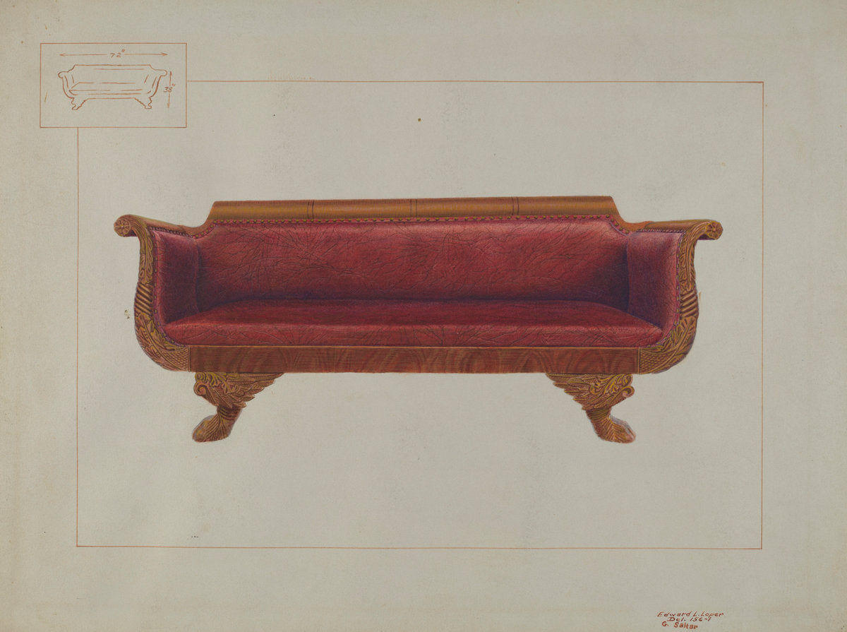Sofa by Edward L. Loper and Gordon Saltar (American, active c. 1935), 16X12"(A3)Poster Print