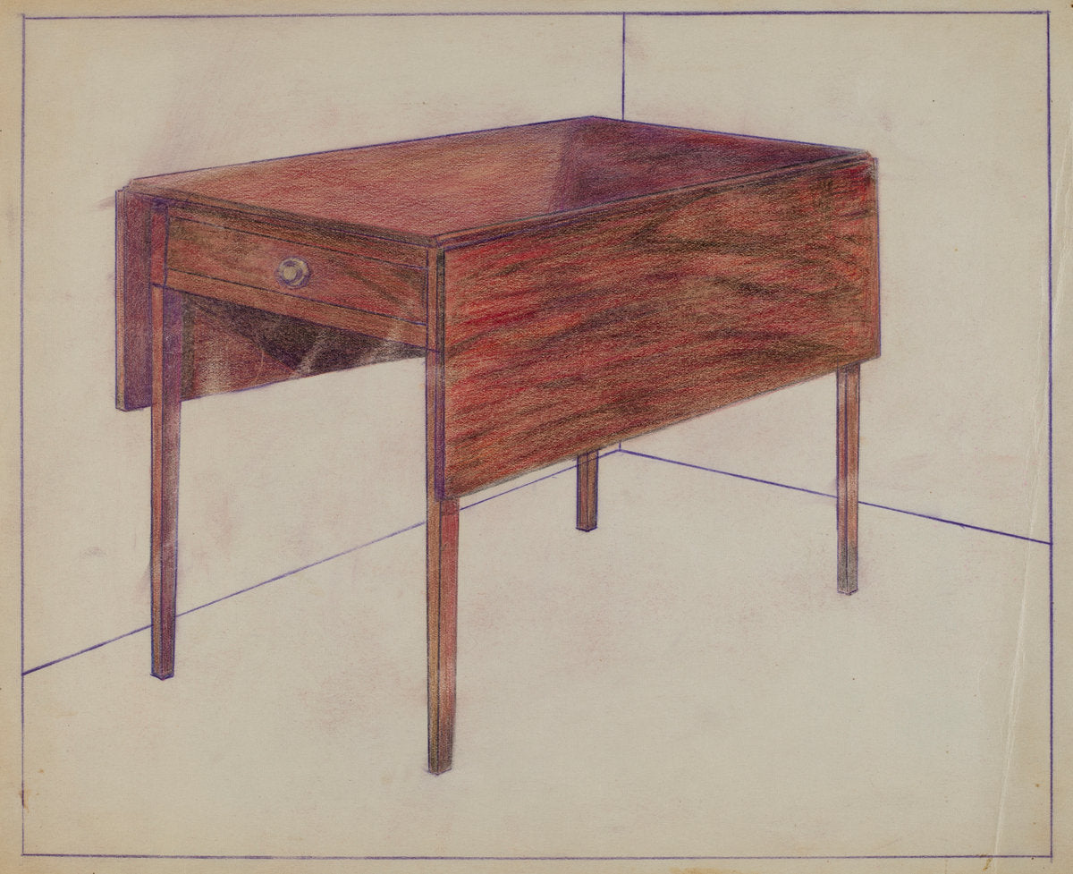 Drop-leaf Table by Charles Charon (American, active c. 1935), 16X12"(A3)Poster Print