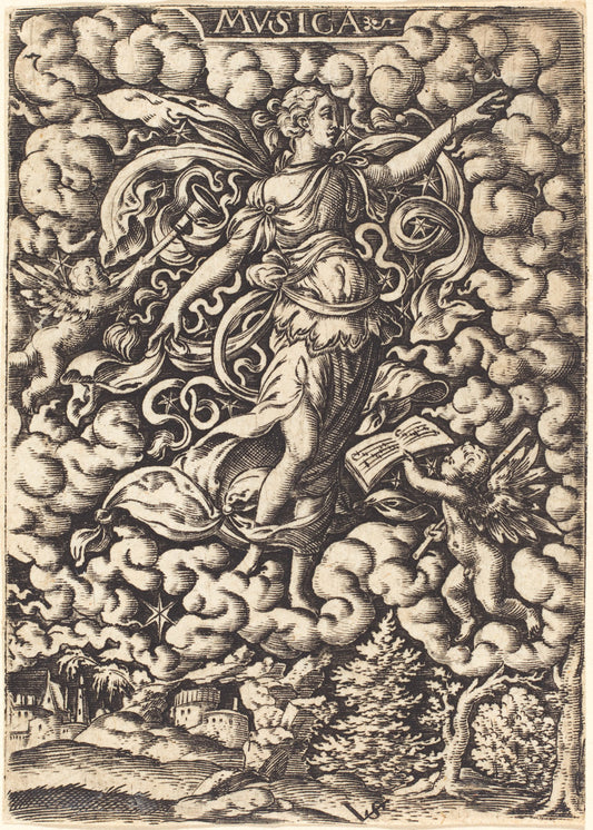 Mvsica (Music) by Virgil Solis (German, 1514 - 1562), 16X12"(A3)Poster Print