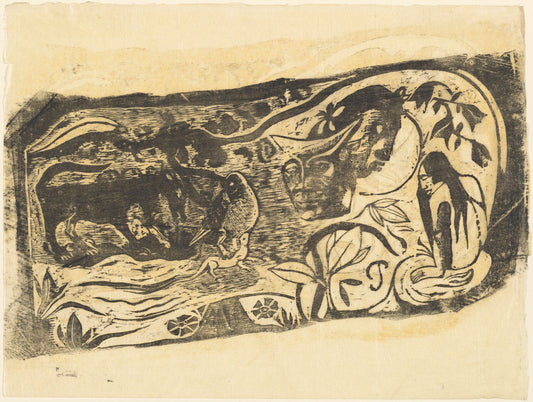 Plate with the Head of a Horned Devil (Planche au diable cornu) by Paul Gauguin (French, 1848 - 1903), 16X12"(A3)Poster Print